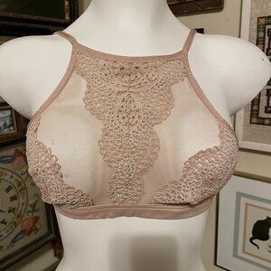 Body by Victoria Tan Sheer Lace Mesh Halter Bralette SP